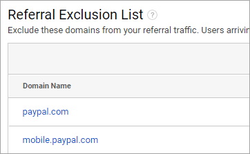 Google Analytics Referral exclusion list with Paypal